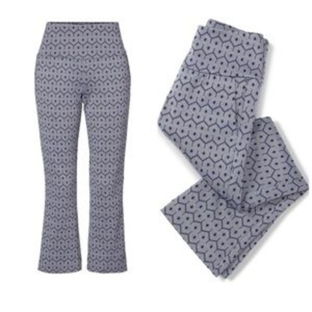 CAbi Blue Patterned Cropped Pants